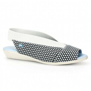 Cloud Caliber Prints Pop Supreme Polka Dot  Wedge Sandal Black White Gray Sz‎ 11